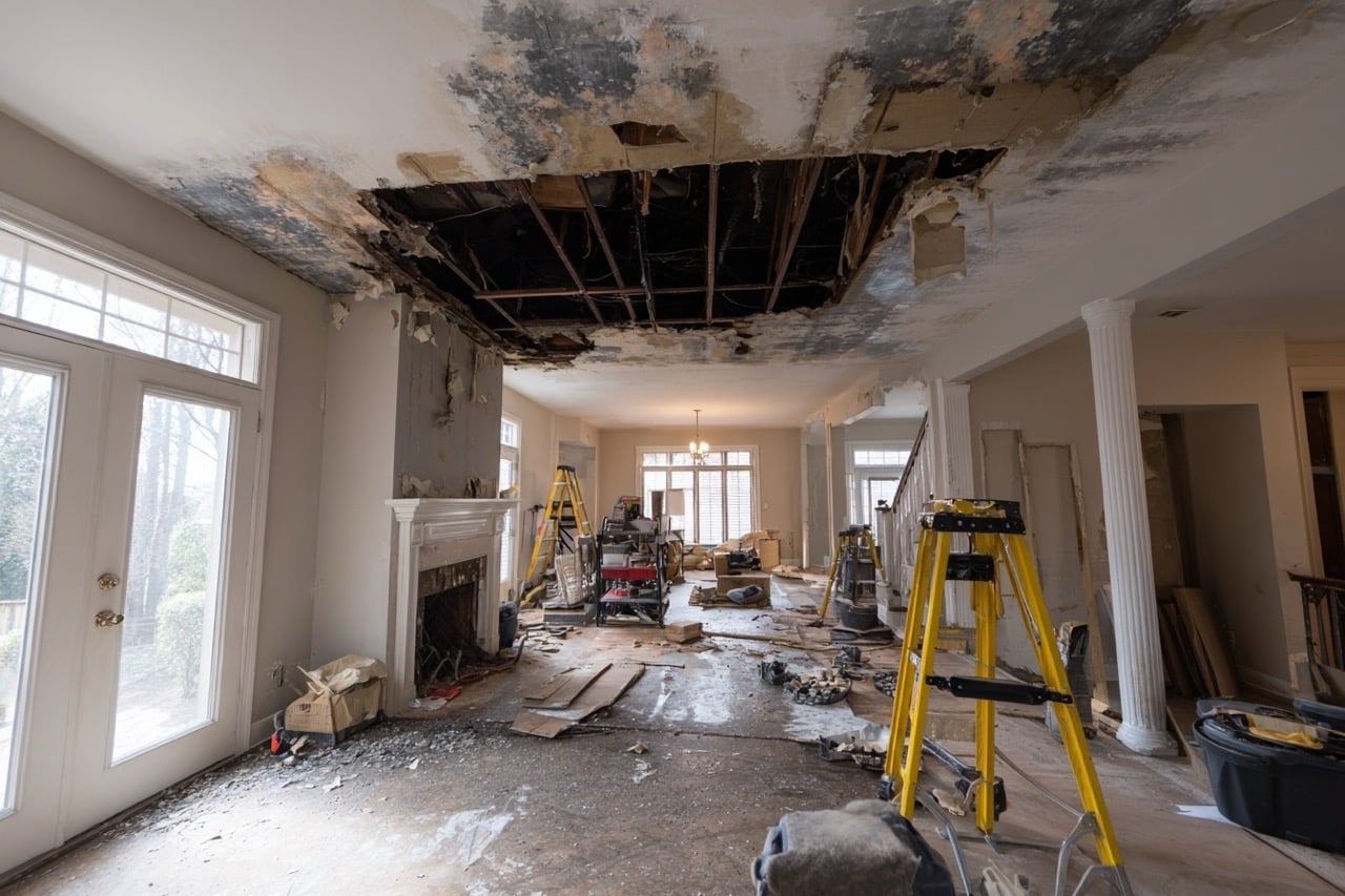 Fire damage cleanup and restoration Nashville Tennessee home